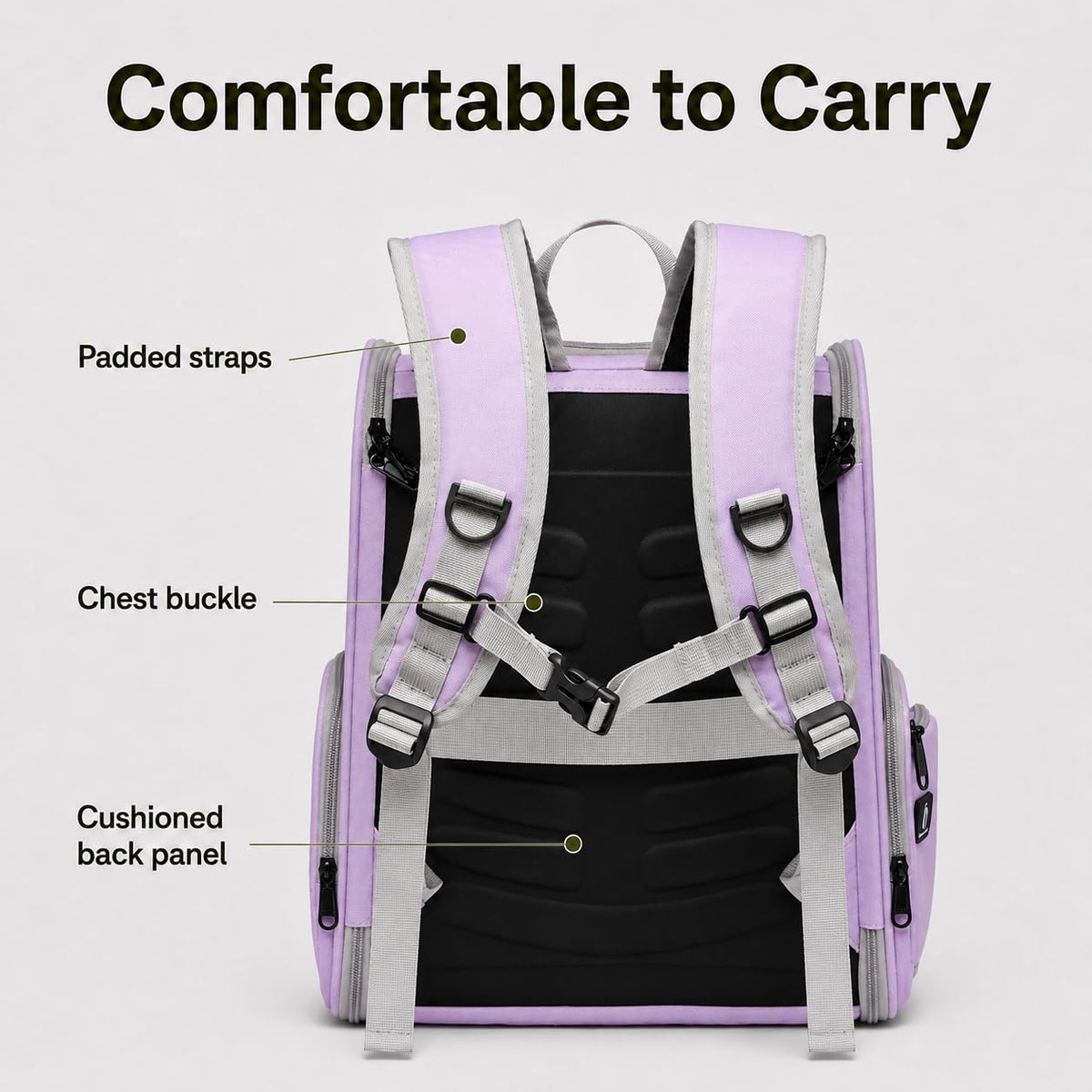 Cat Backpack Carrier for Small Dogs and Medium cat Puppy Kitten Bunny Pet Carrier Backpack Collapsible with Fully Ventilated Mesh with Safety Leash (Purple / 12.9"L x 10.6"W x 15.5"H)