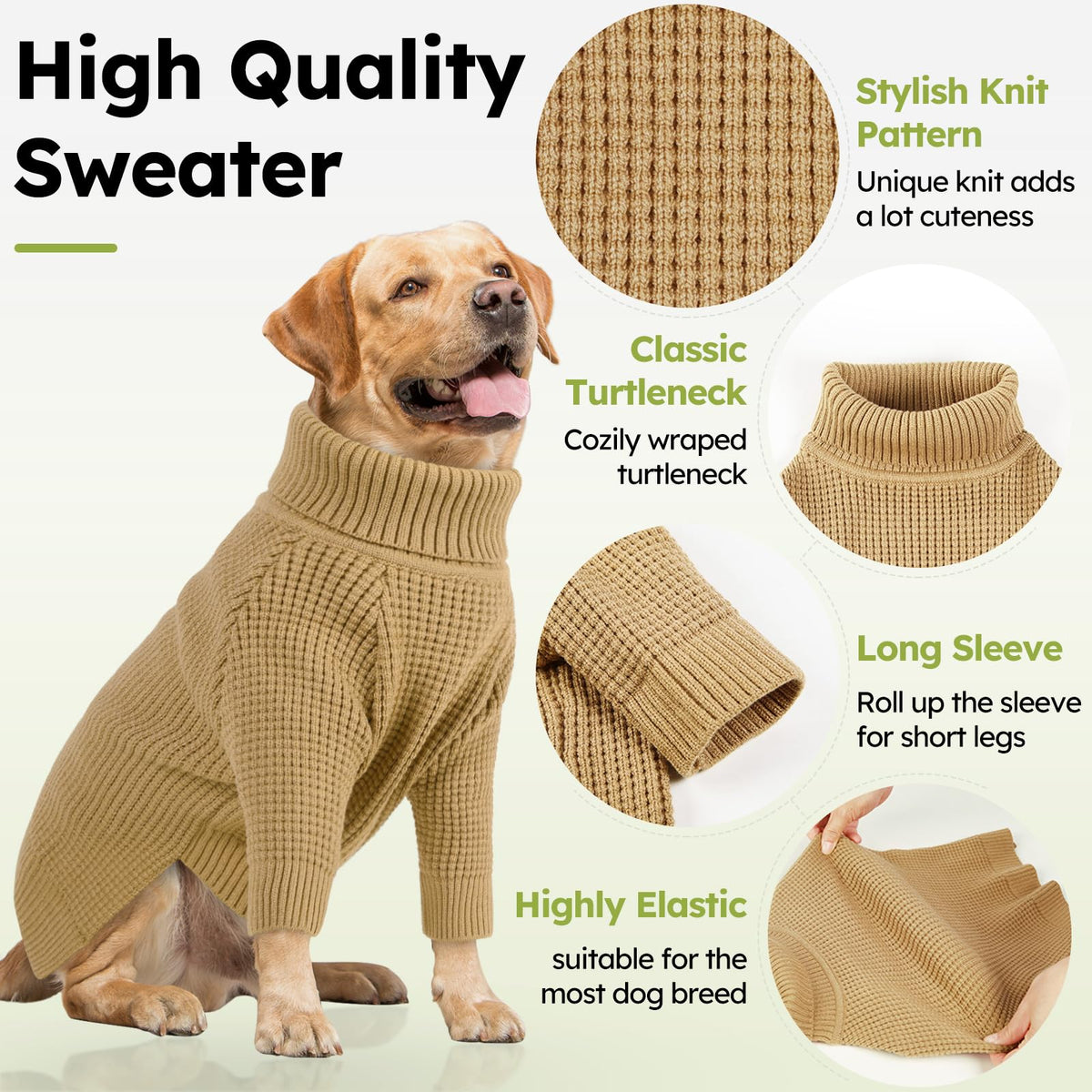 Waffle Knit Dog Sweater (Brown / X-Small)