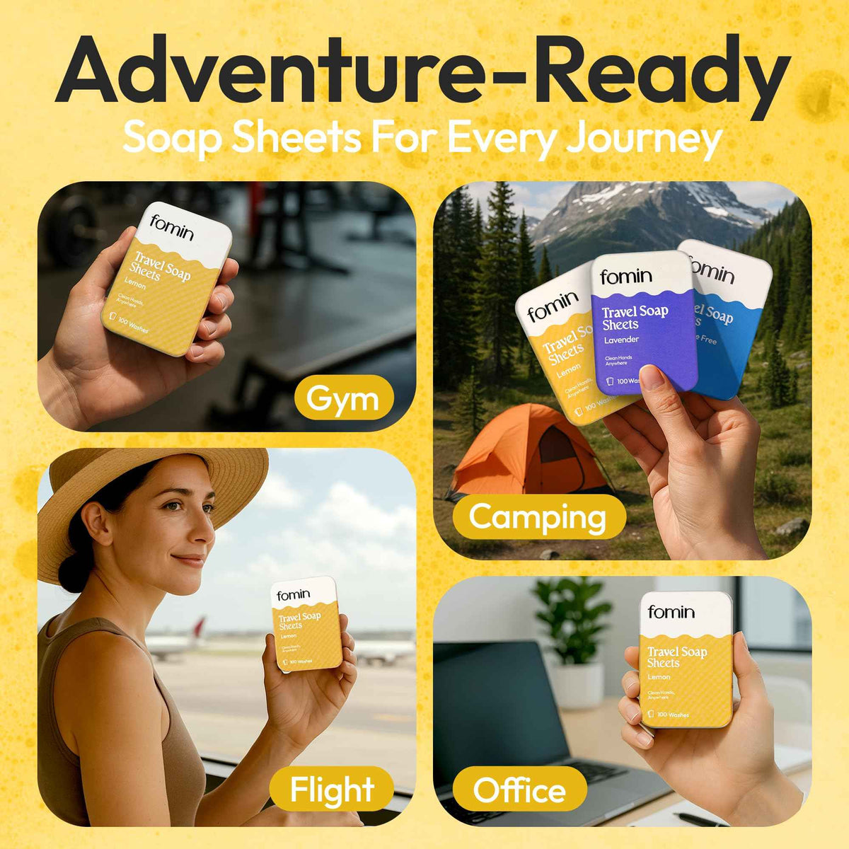 Paper Soap Sheets for Traveling (Lemon)