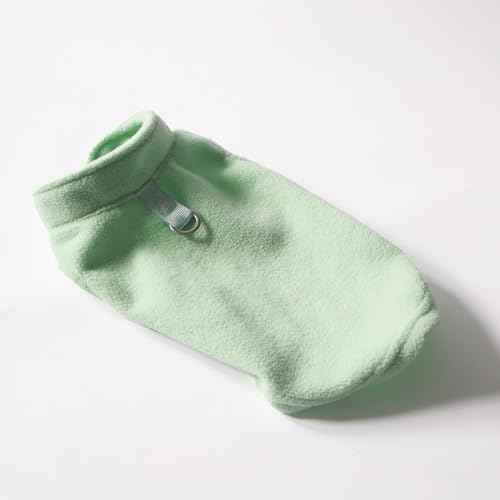 Dog Fleece Sweater with Leash Ring (L (10-16lbs) / Mint Green)