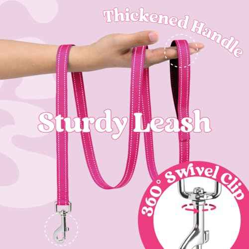 Dog Harness Small Sized and Leash Set (Rose Red Wave / S (Chest: 15.1"-16.5"))