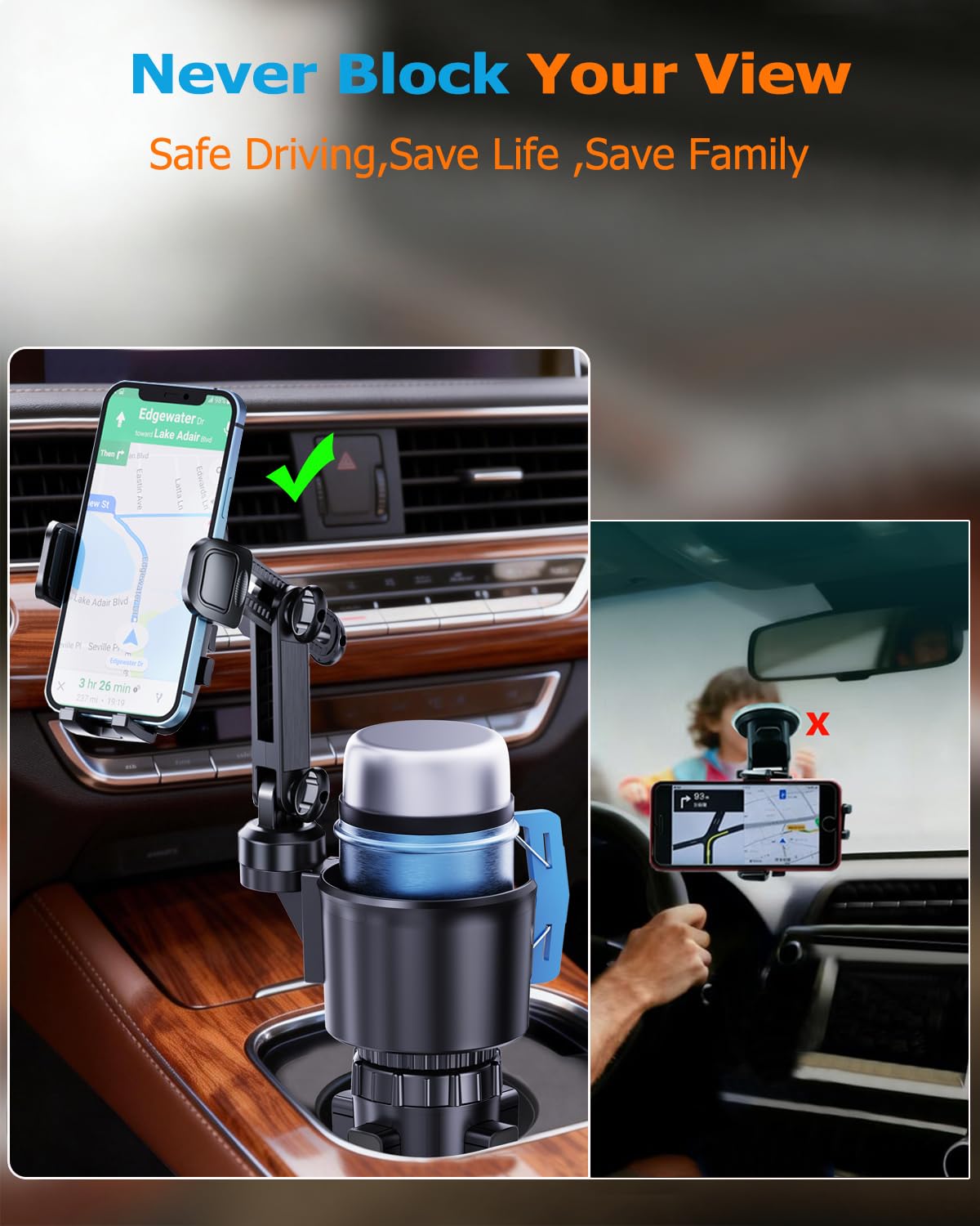 Cup Phone Holder for Car (Grey)