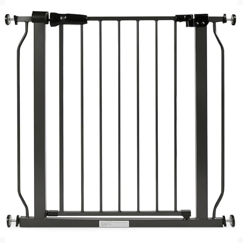 Easy Walk Thru Safety Gate for Doorways and Stairways with Auto (30-inch Tall, Graphite)