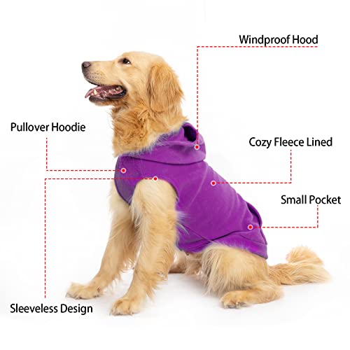 Fleece Dog Hoodie with Pouch (X-Large / Purple)