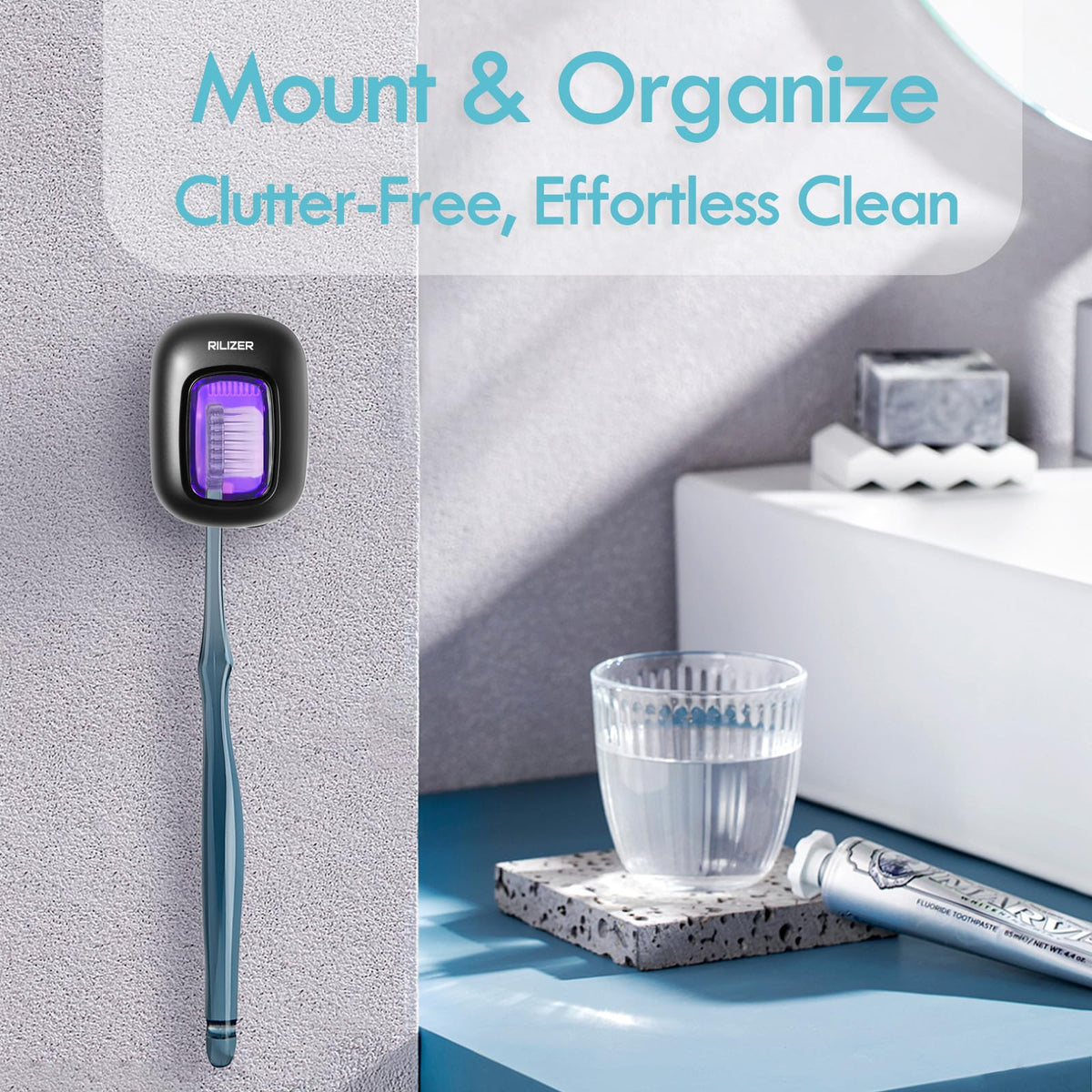 UV Toothbrush Sanitizer Cover (Black-Blue)