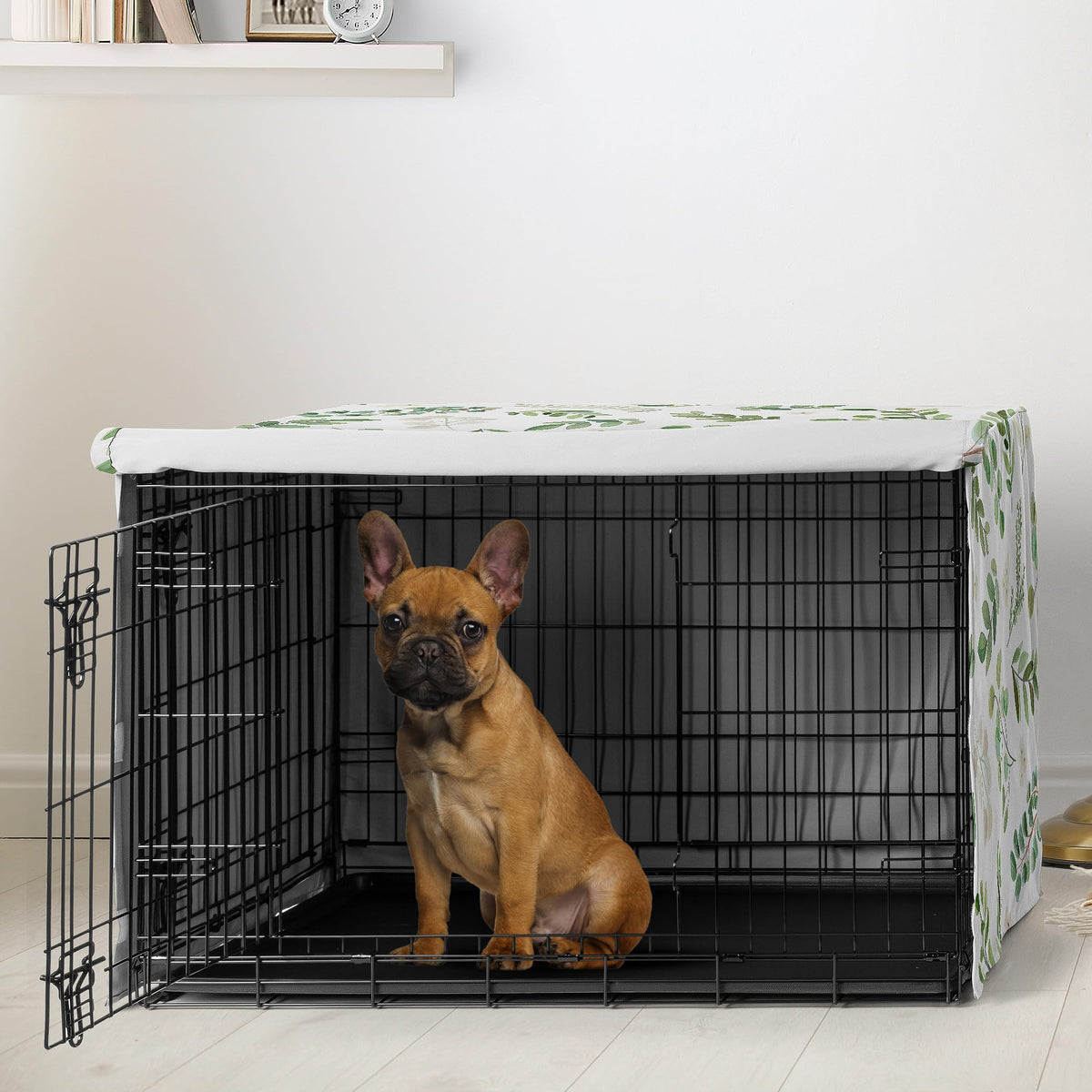 30in. Small Medium Dog Crate Cover (Green Botanical / 30.0"L x 19.5"W x 21.0"H)