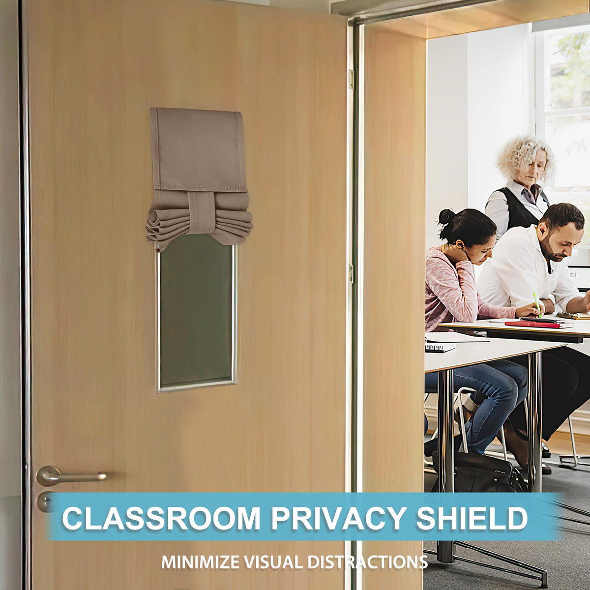 Classroom Door Window Cover (Mocha / 8"W x 36"L (Pack of 1))