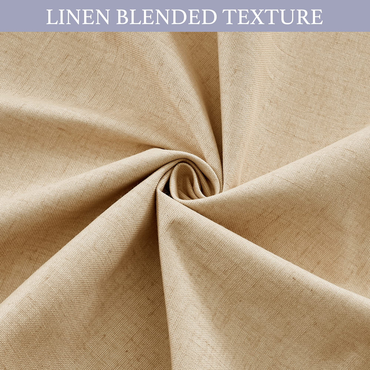 Natural Linen Textured French Door Window Curtains 100% Blackout (Camel / 26"W x 40"L (Pack of 1))