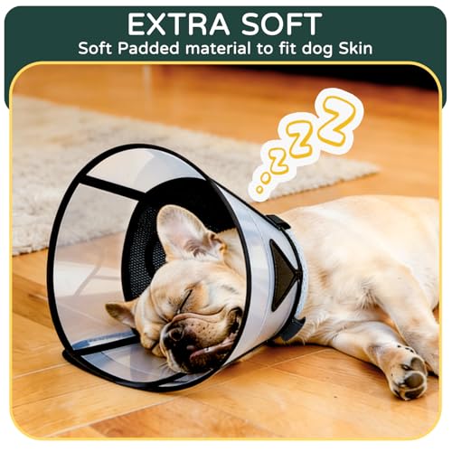 Soft Dog Cone Collar for Large Dogs (Black / XL)