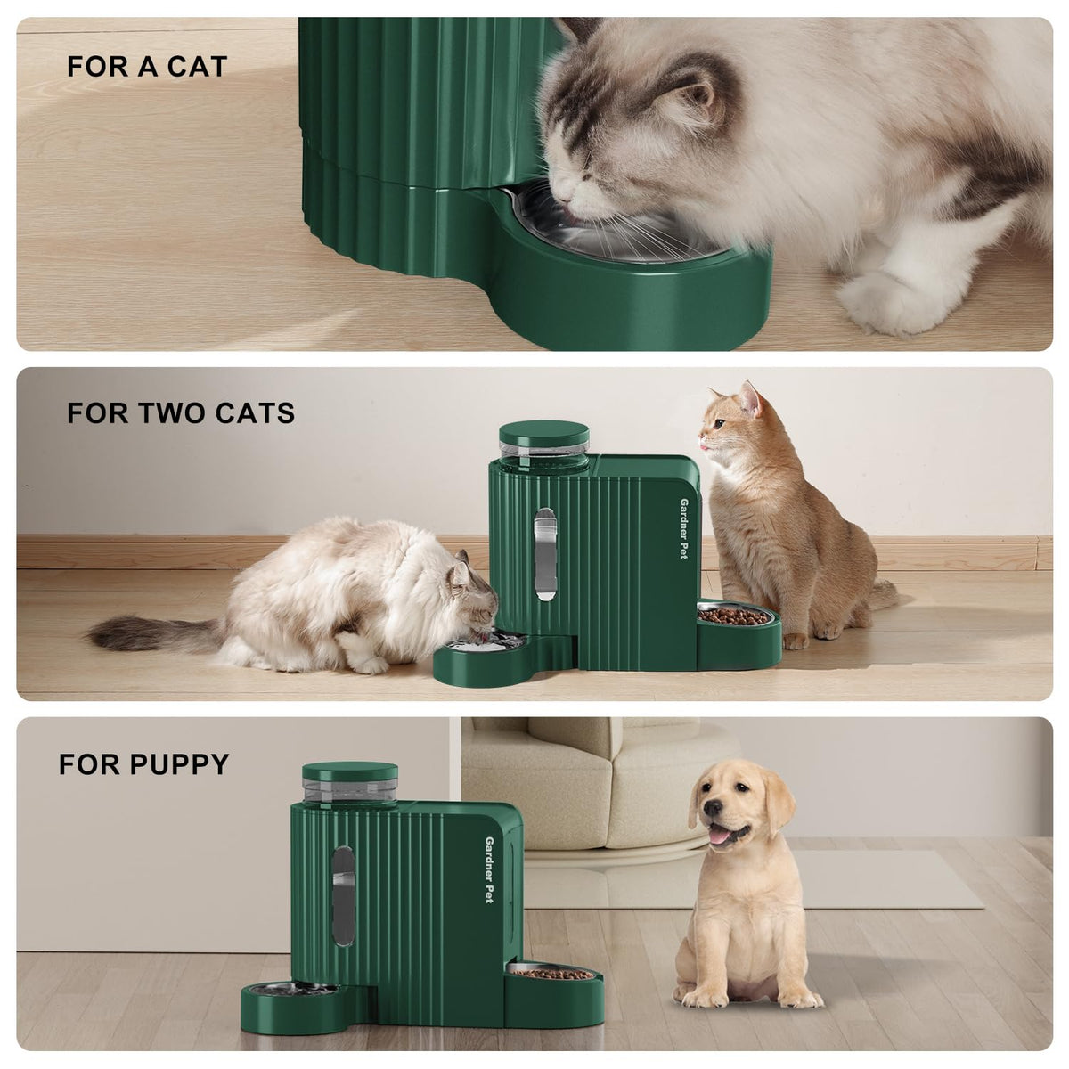 Gravity Automatic Cat Feeder (Large (0.8 Gallon x 2) / Green)