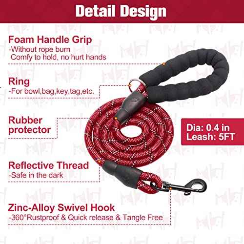 Small Dog Harness and Leash Set (Large(Chest Girth 18" - 21") / Red)