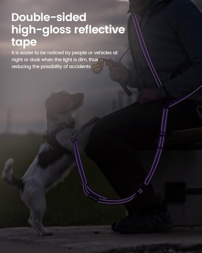 Hands Free Dog Leash (Purple / Large-5.9-9.5ft)
