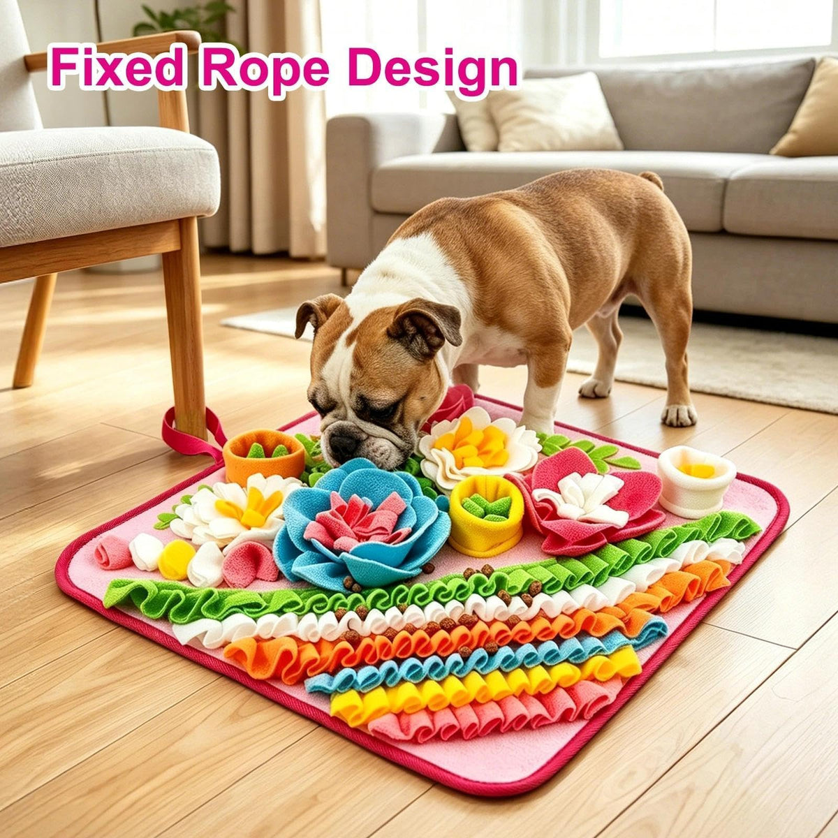 19.5" Snuffle Mat for Large Dogs (19.5"L x 19.5"W / pink)