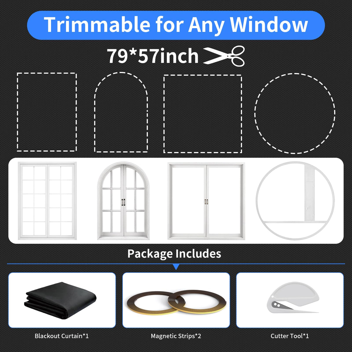 Black Out Curtains Full (57"W x 79"H)
