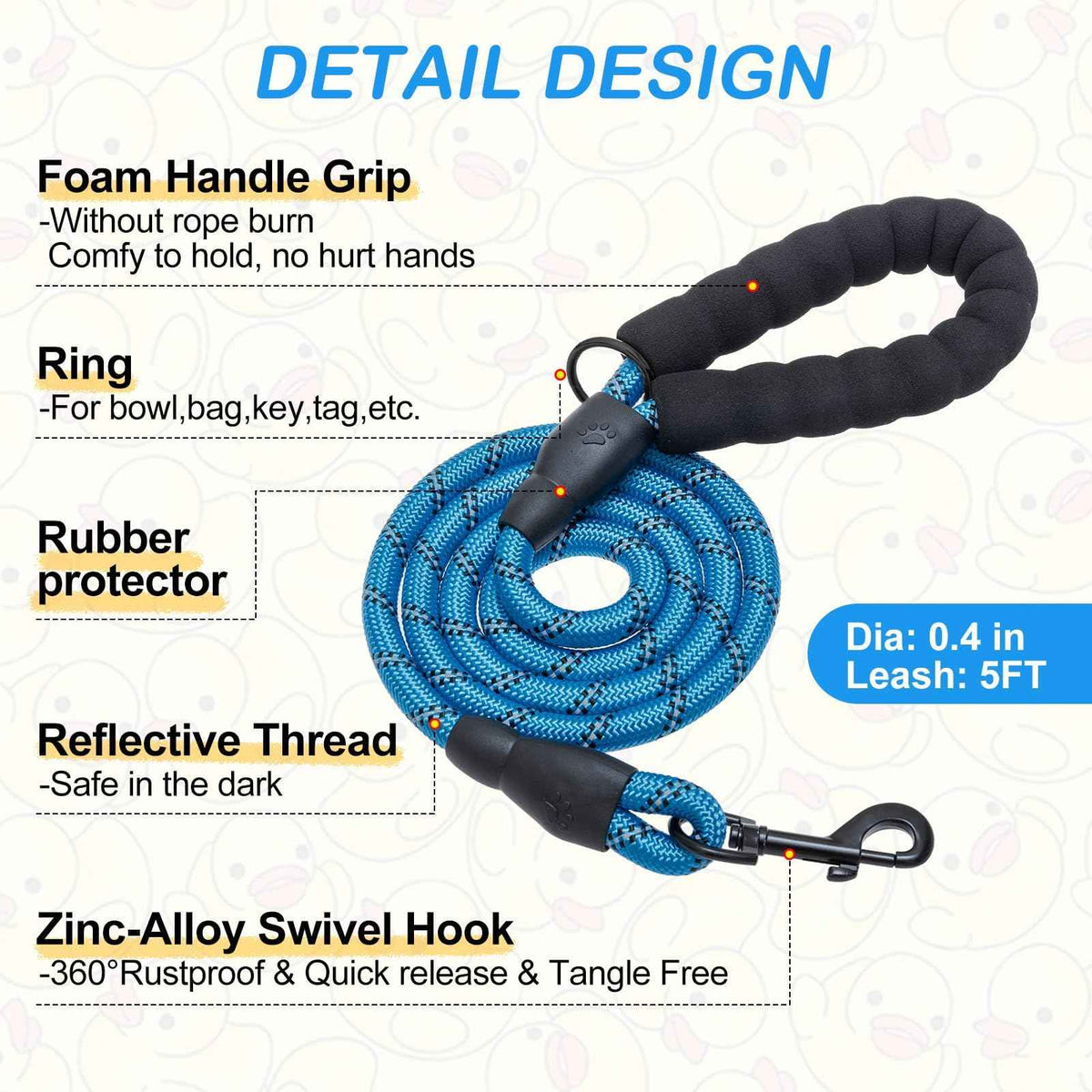 Dog Harness Medium Sized and Leash Set (Medium(Chest Girth 16" - 18") / Duck Blue)