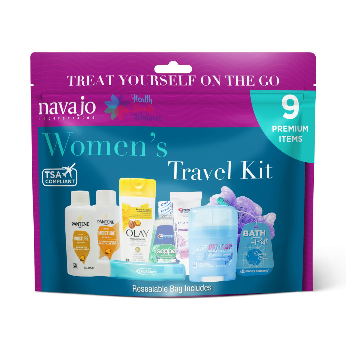 9 Piece Resealable Women's Travel Kit (9 Piece Set)
