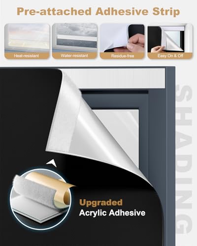 Portable Blackout Curtains for Bedroom (Black / 45W*64L)