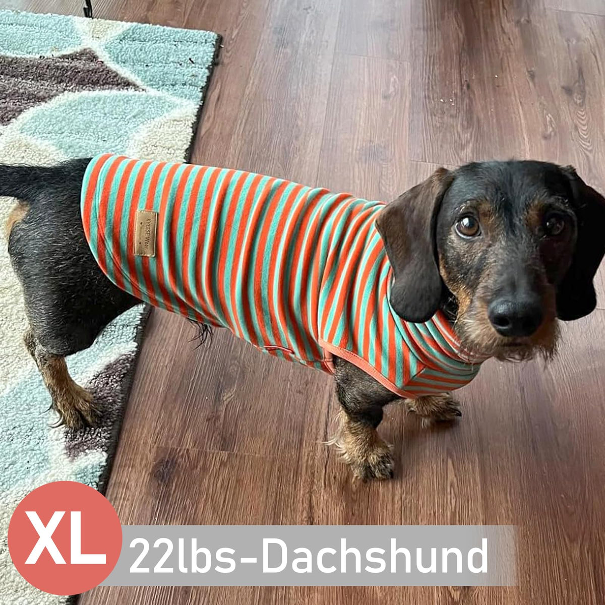 2Pack Dog Sweater for Medium Dogs Soft Pet Coats Fleece Sweatshirt (X-Large (19-27lbs) / 5# Stripe+Orange)