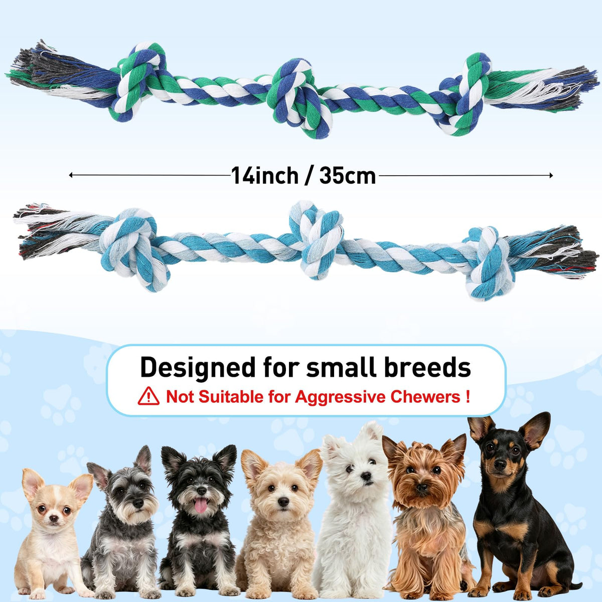 Dog Rope Toy 2 (Small / Blue & Green)