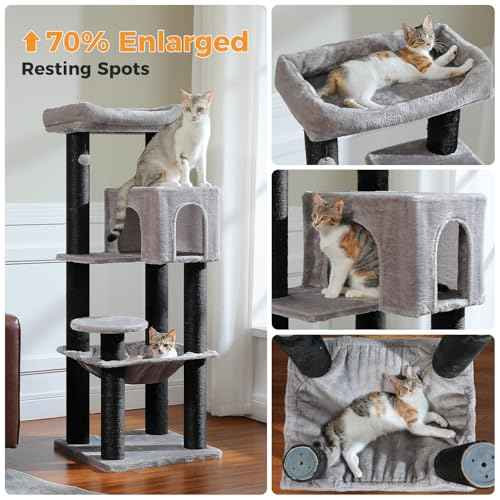 57.8" Heavy Duty Cat Tree for Maine Coon (Black&Grey / 57.8in)