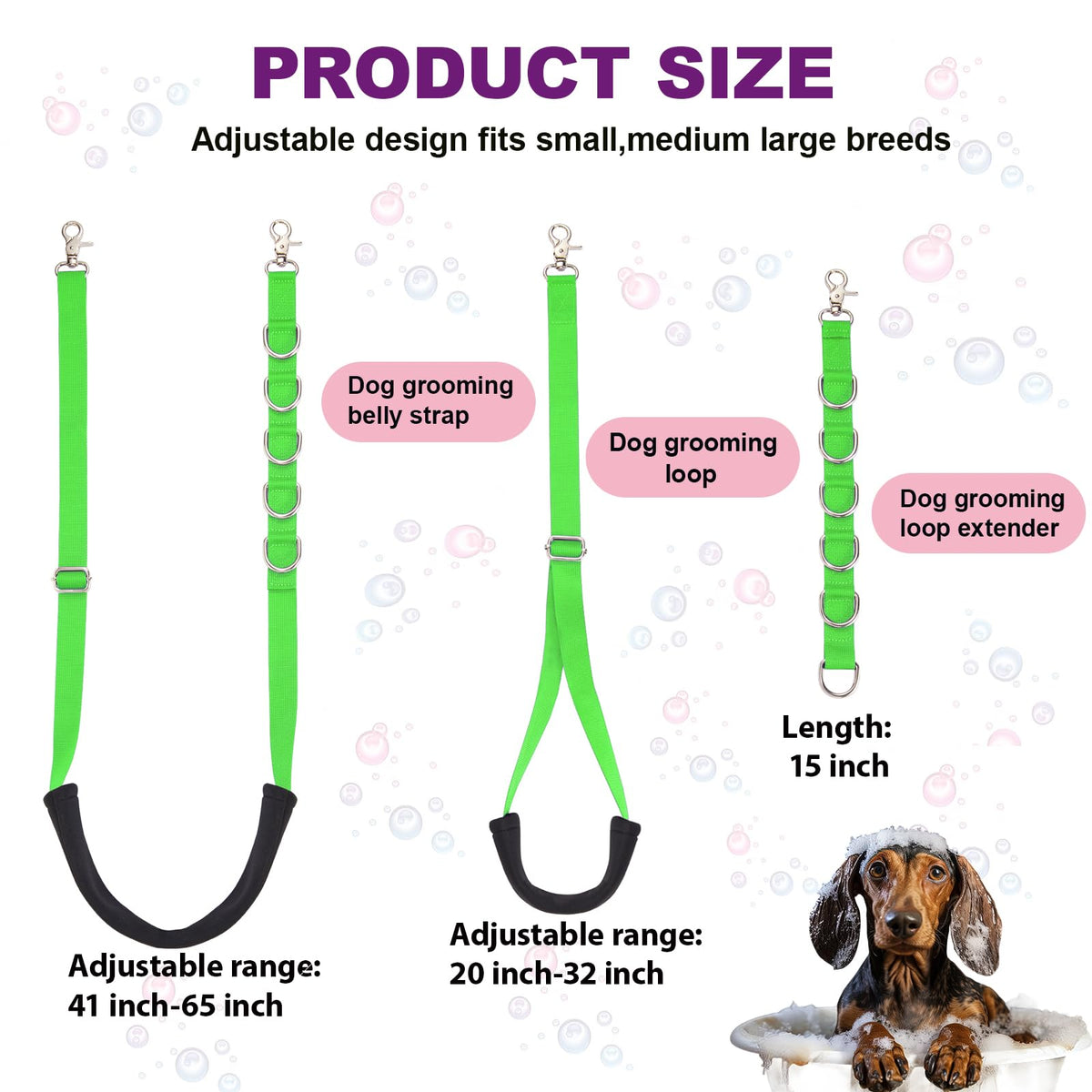 Dog Grooming Belly Strap (Green)