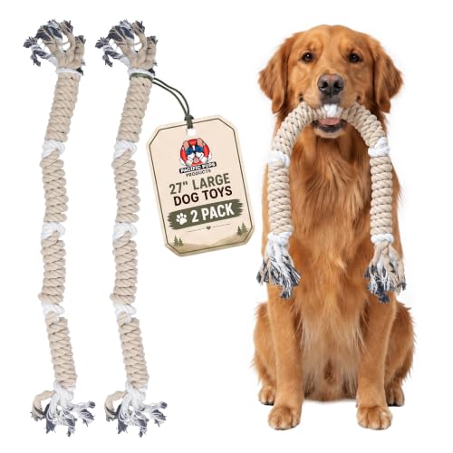 Dog Rope Toy for Large Dogs 2 Pack (Natural / 2 Pack)