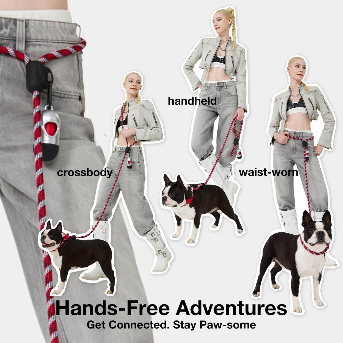 Hands Free Red Dog Leash (Circuit Red)