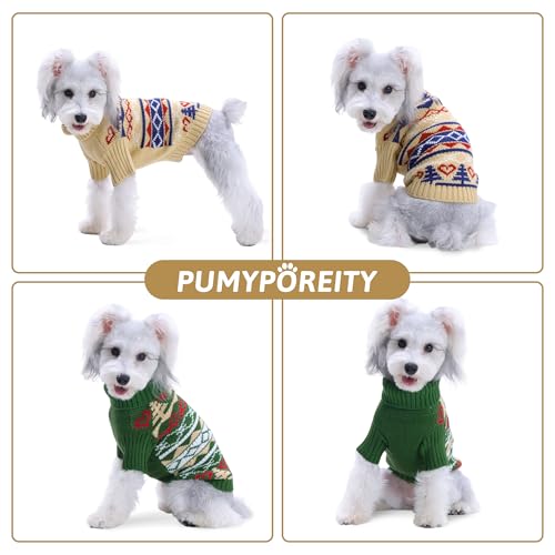 Ugly Christmas Dog Sweater with Leash Hole (Medium / khaki)