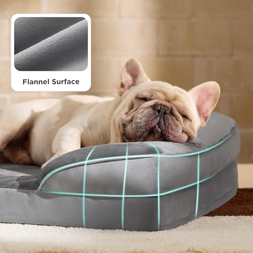 Orthopedic Dog Beds for Medium Dogs Washable Original Design (Dune Haze Blue / 28"l X 23"w X 6.5"th)