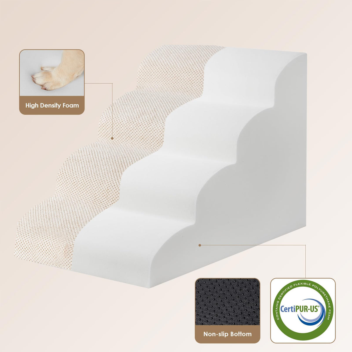 Curved Dog Stairs Ramp