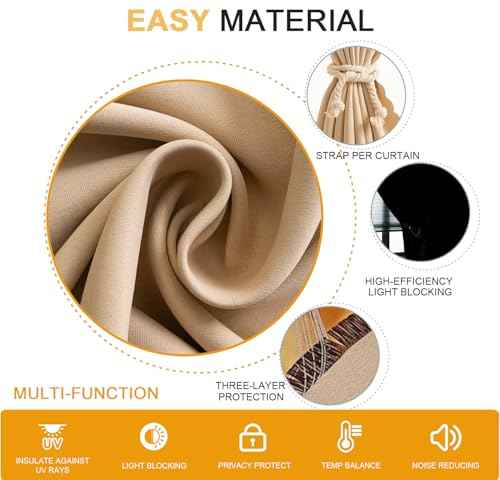 Self Adhesive Curtains (35"W x 59"L (Pack of 2) / Brown)