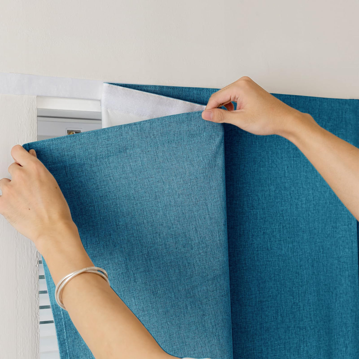 100% Blackout French Door Curtains (25"W x 40"L (Pack of 1) / Stone Blue)
