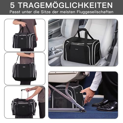Expandable Cat Carrier with Travel Litter Box (Black / Cat Travel Litter Box)