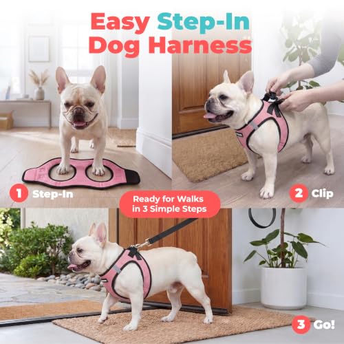 Voyager Step in Air Dog Vest Harness (Pink/Black Trim / XXS (Chest: 12 - 13.5"))