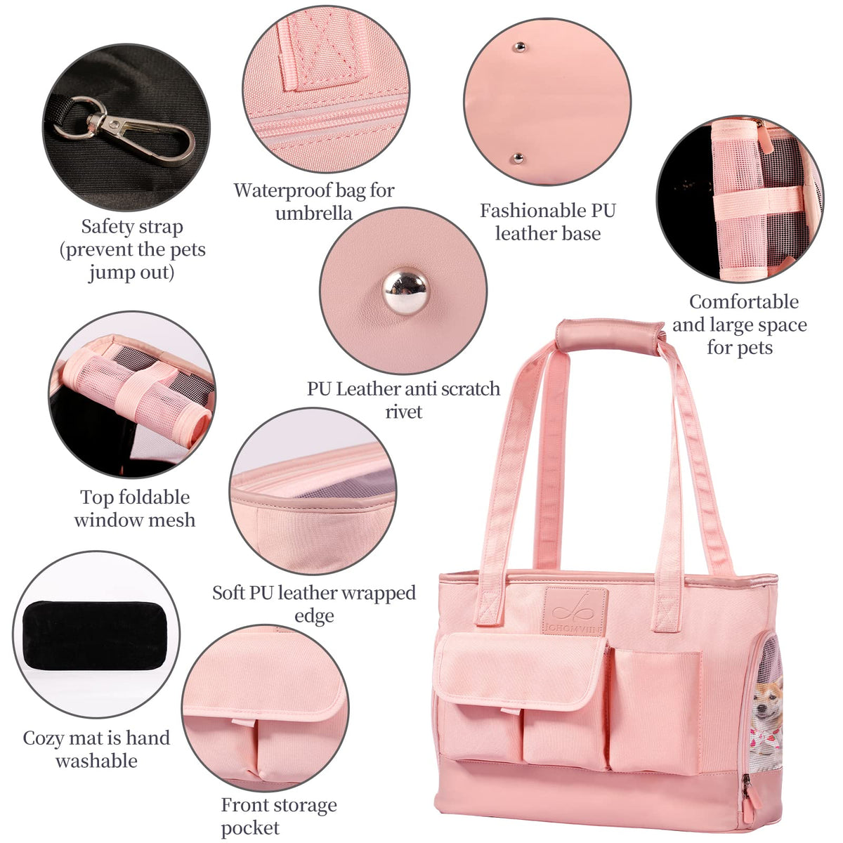 Dog Carrier Cat Carrier (Pink)