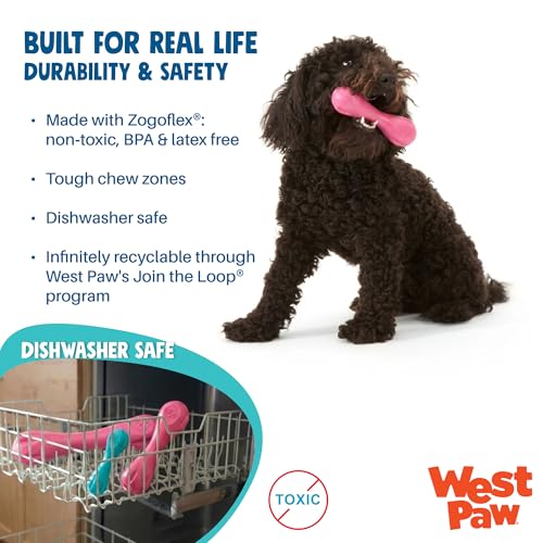 Zogoflex Hurley Dog Bone Chew Toy (Large / Geranium)