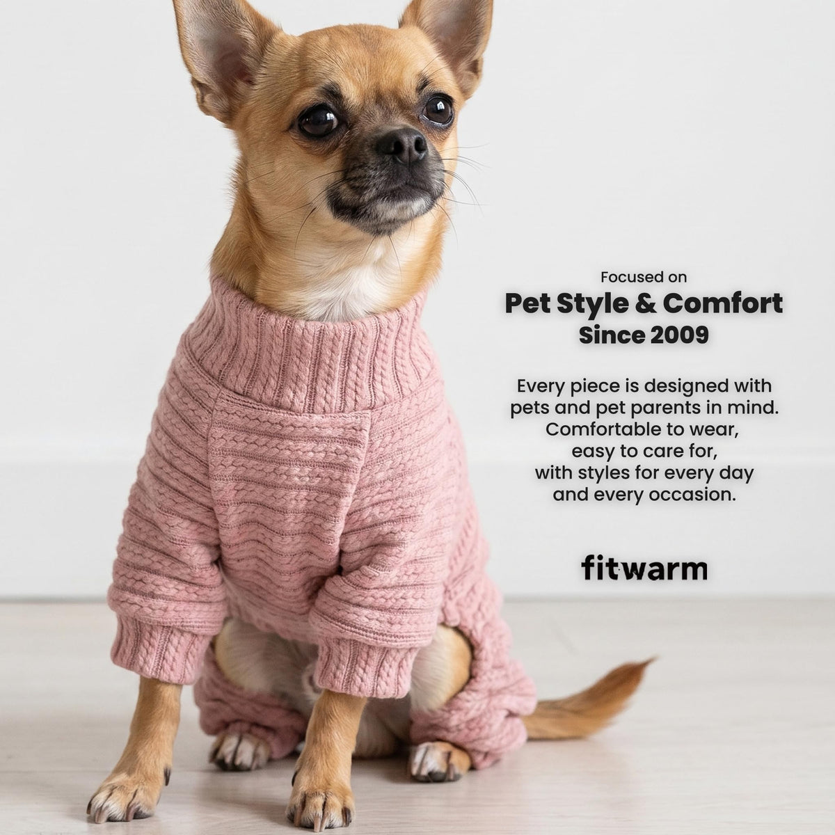 Turtleneck Knitted Dog Sweater Puppy Pajamas Thermal Doggie Winter Clothes Knitwear Pet Coats Cat Apparel Pink XXL (XX-Large / Light Pink)