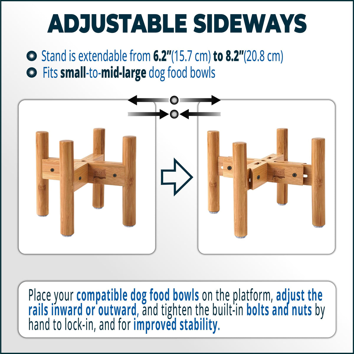 Dog Bowl Stand for Small (For Medium Dogs - 9 inch Height / Bamboo)