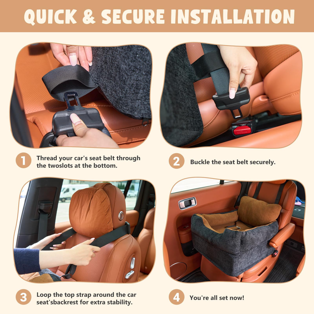 Dog Car Booster Seat for Small (Black)