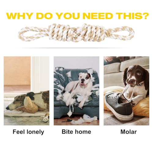 Dog Rope Toys for Aggressive Chewers (White-2 handles / Large)