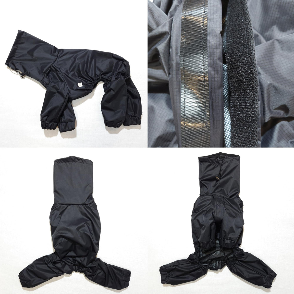 D Doggy Star Italian Greyhound Raincoat Waterproof Jacket Windbreaker Clothes Whippet for Dog (2XL / Raincoat Black)