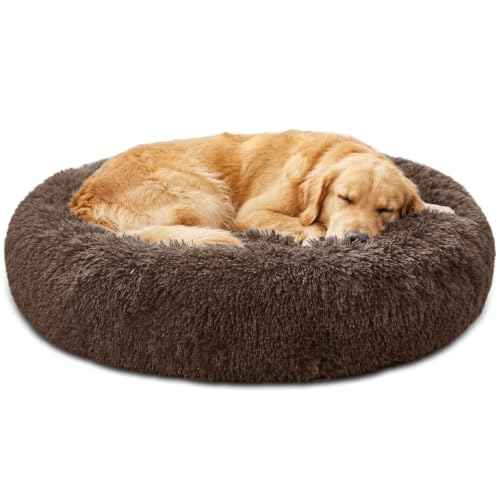 Washable Dog Beds Large Sized Dog (Coffee / 36.0"L x 36.0"W x 8.0"Th(Removable))