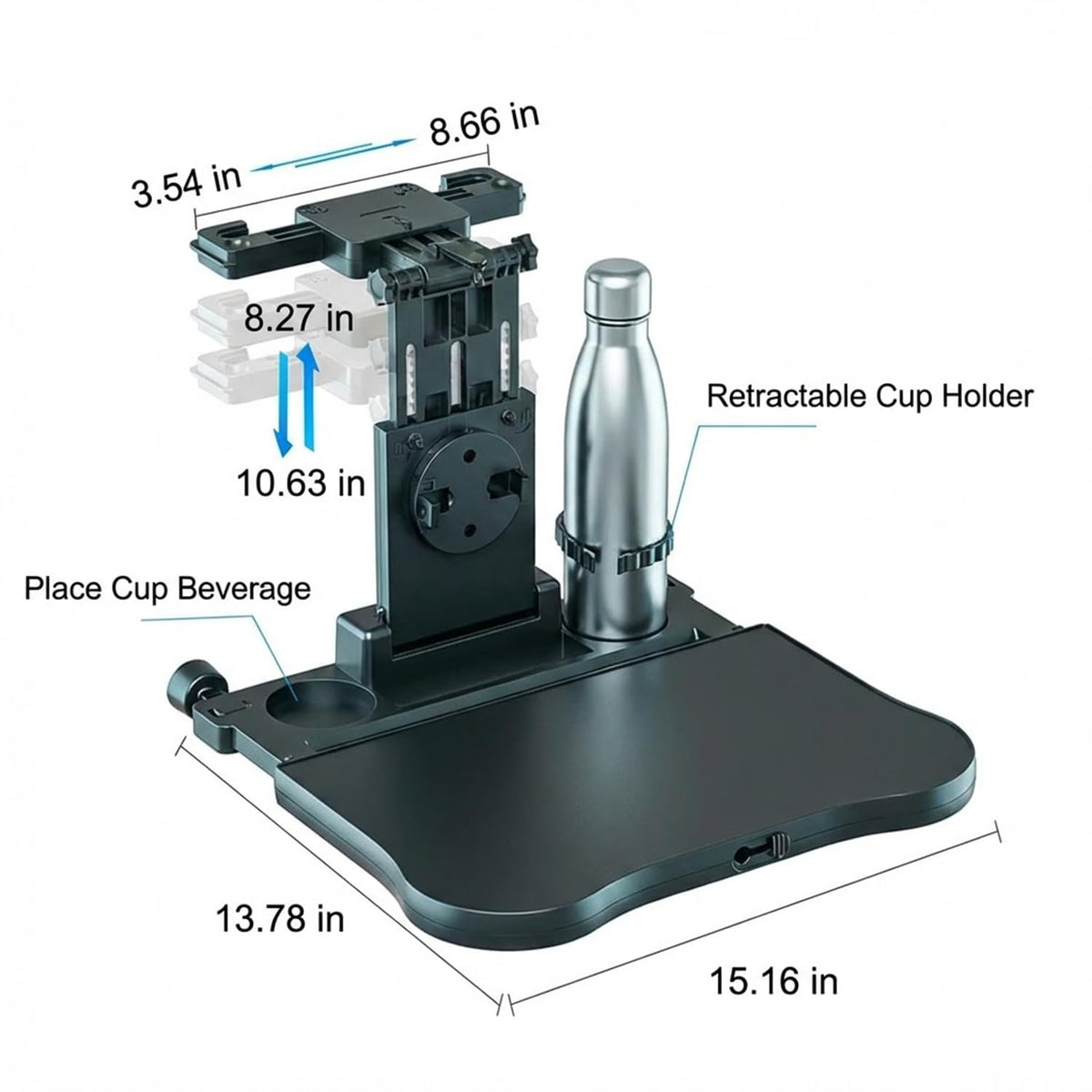 Car Back Seat Tray Table with Expandable Tray (Mechanical back table board)
