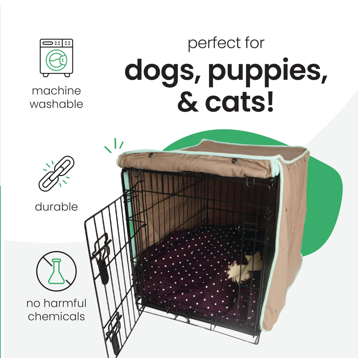 Tan Dog Crate Cover (Wild Horses / 36.0"L x 23.0"W x 25.0"H)