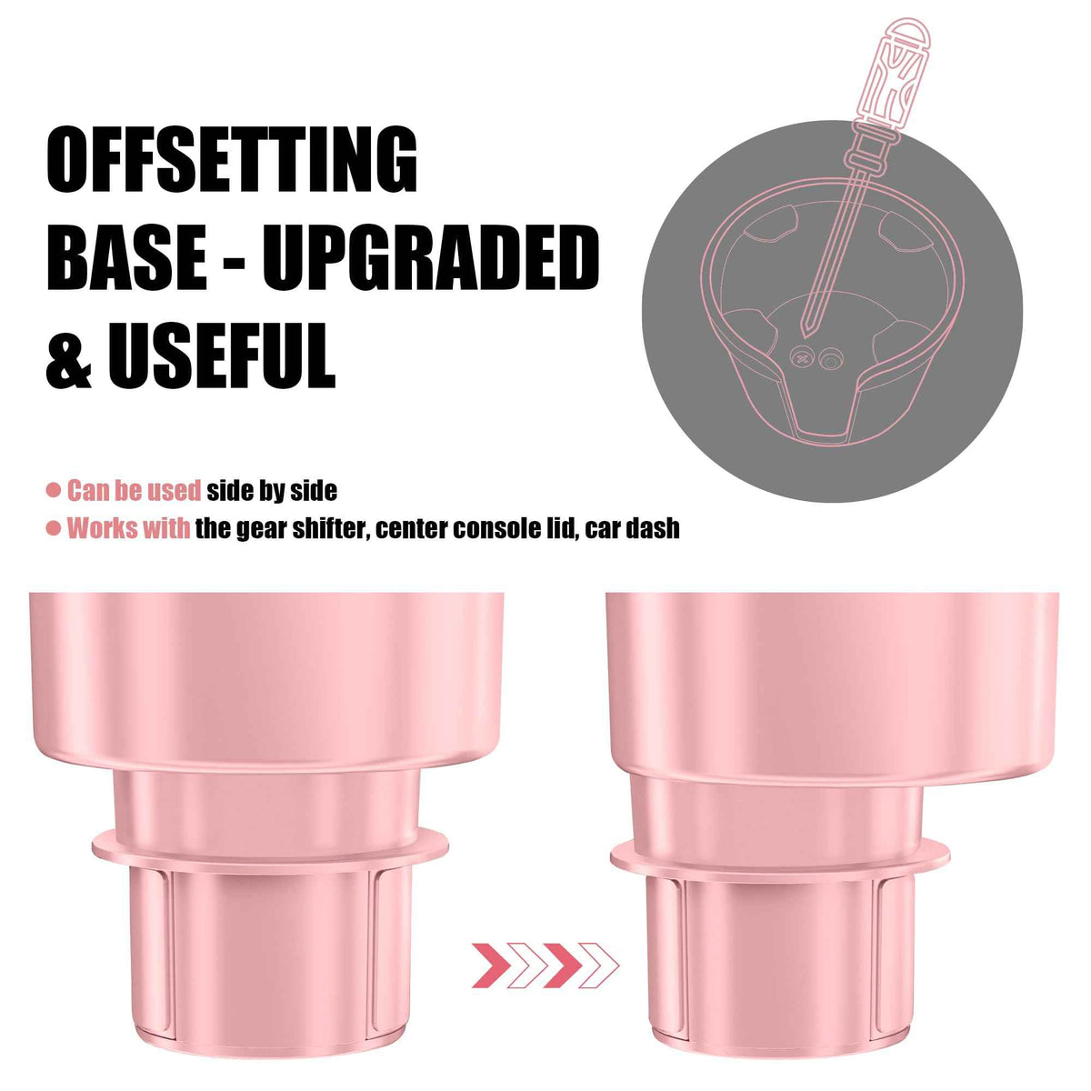 Car Cup Holder Expander for 32 (Large*1 / Pink)