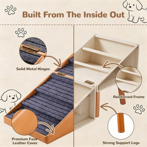 Pet Ramp for High Beds 21.06" Tall (Amber Camel / XXL(21.06”H))