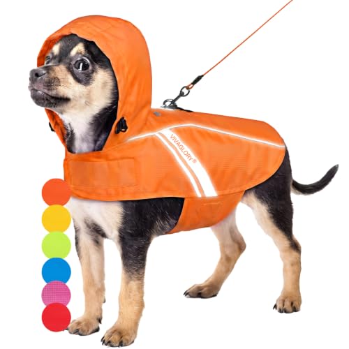 Dog Raincoat Wetoff Dog Rain Coat (Orange / XXS (13"-15" chest girth))