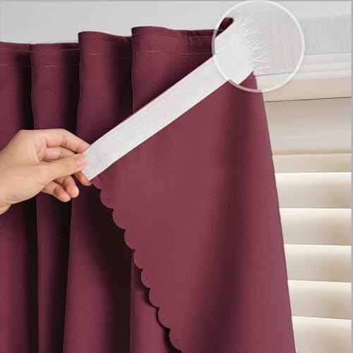 Adhesive Curtain (35"W x 71"L (Pack of 2) / Burgundy)