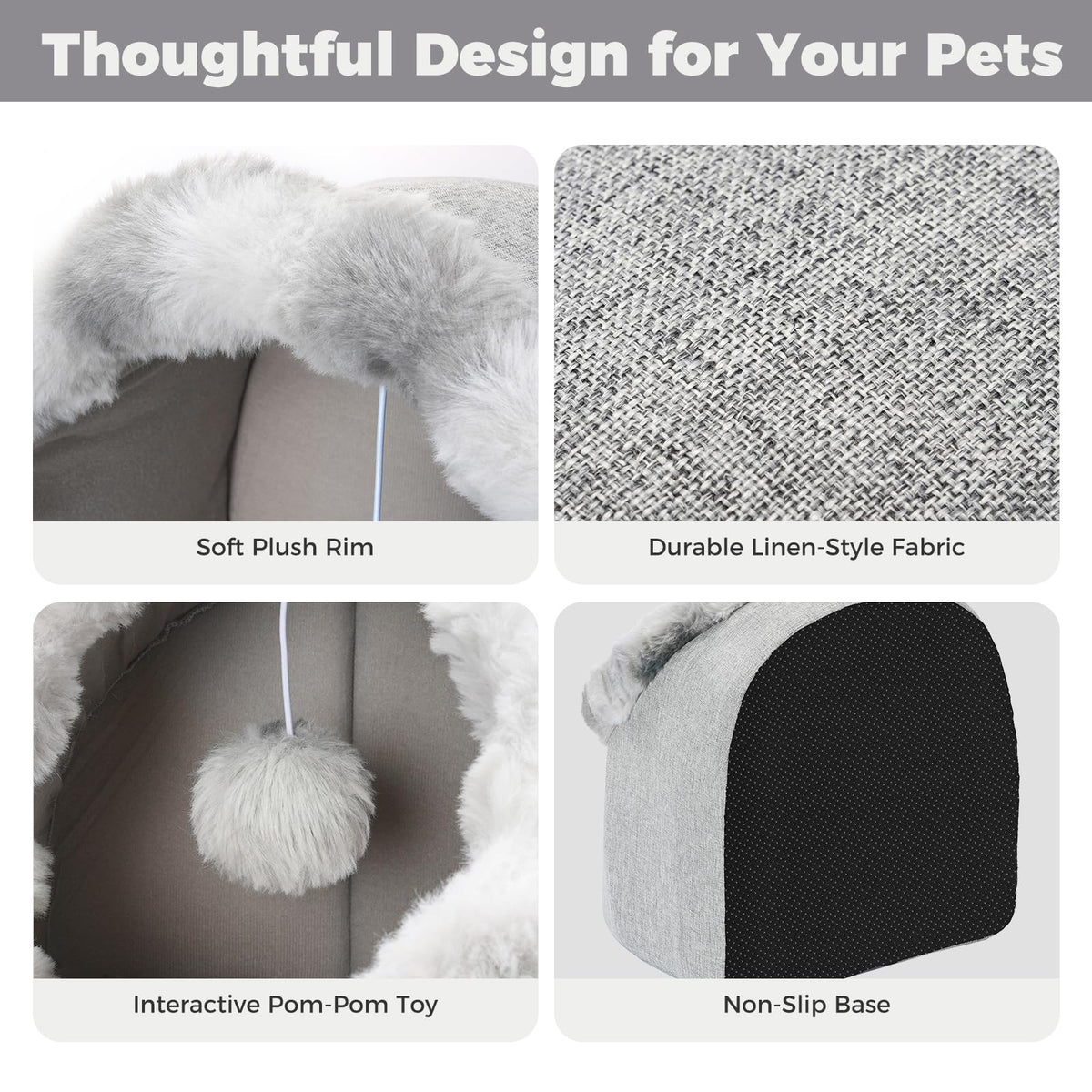 Cat Bed Cave for Indoor Cats (Large)