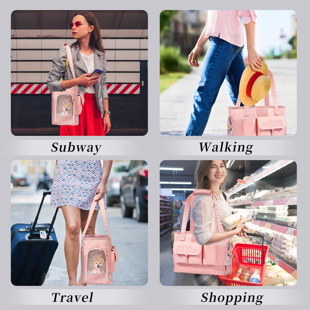 Dog Carrier Cat Carrier (Pink)